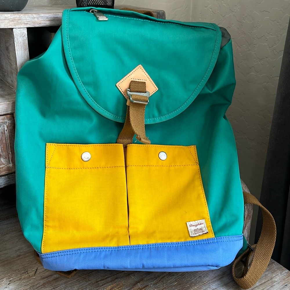 💙Doughnut Mini Montana Backpack Bookbag Rucksack Teal Mustard Blue Outdoor